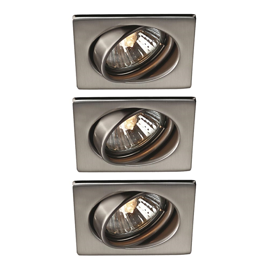Philips Massive 59323/17/PN - SET 3x Iluminación para el baño QUARTZ 1xGU10/50W/230V