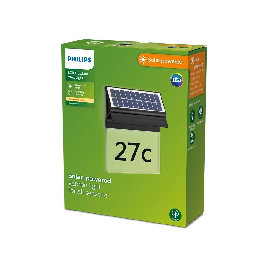 Philips - Número de casa LED solar ENKARA LED/0,2W/3,7V 1800 mAh IP44