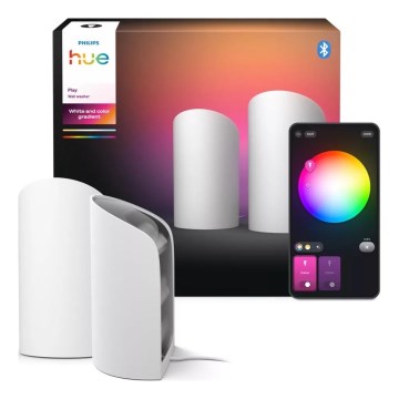 Philips - Pack de 2 focos de proyección Hue PLAY LED RGBW regulables, 20W/230V, 2000–6500K, blanco