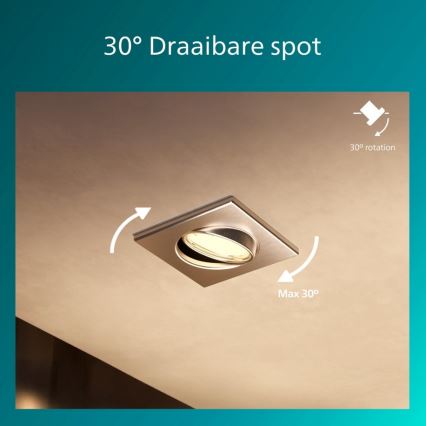 Philips - Pack de 3 luminarias empotrables PERIDOT 1xGU10/7W/230V plateadas