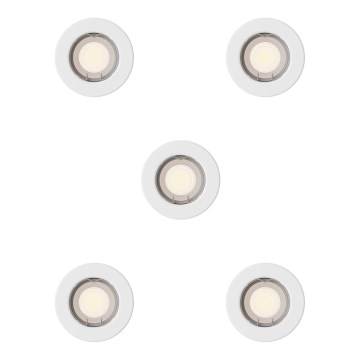 Philips - Pack de 5 luminarias empotrables PERIDOT 1xGU10/7W/230V blanco