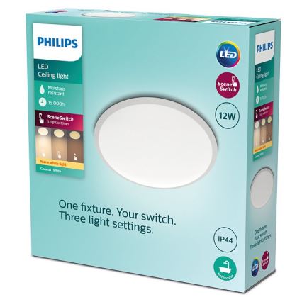 Philips - Plafón de baño LED Regulable SCENE SWITCH LED/12W/230V IP44