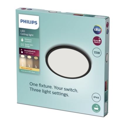 Philips - Plafón de baño LED Regulable SCENE SWITCH LED/15W/230V IP44 2700K
