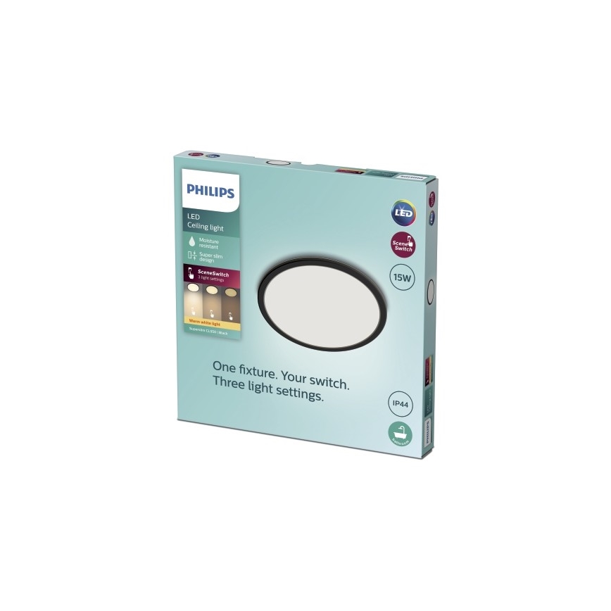 Philips - Plafón de baño LED Regulable SCENE SWITCH LED/15W/230V IP44 2700K