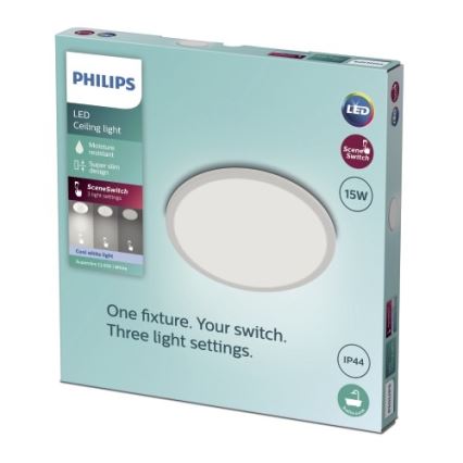 Philips - Plafón de baño LED Regulable SCENE SWITCH LED/15W/230V IP44 4000K