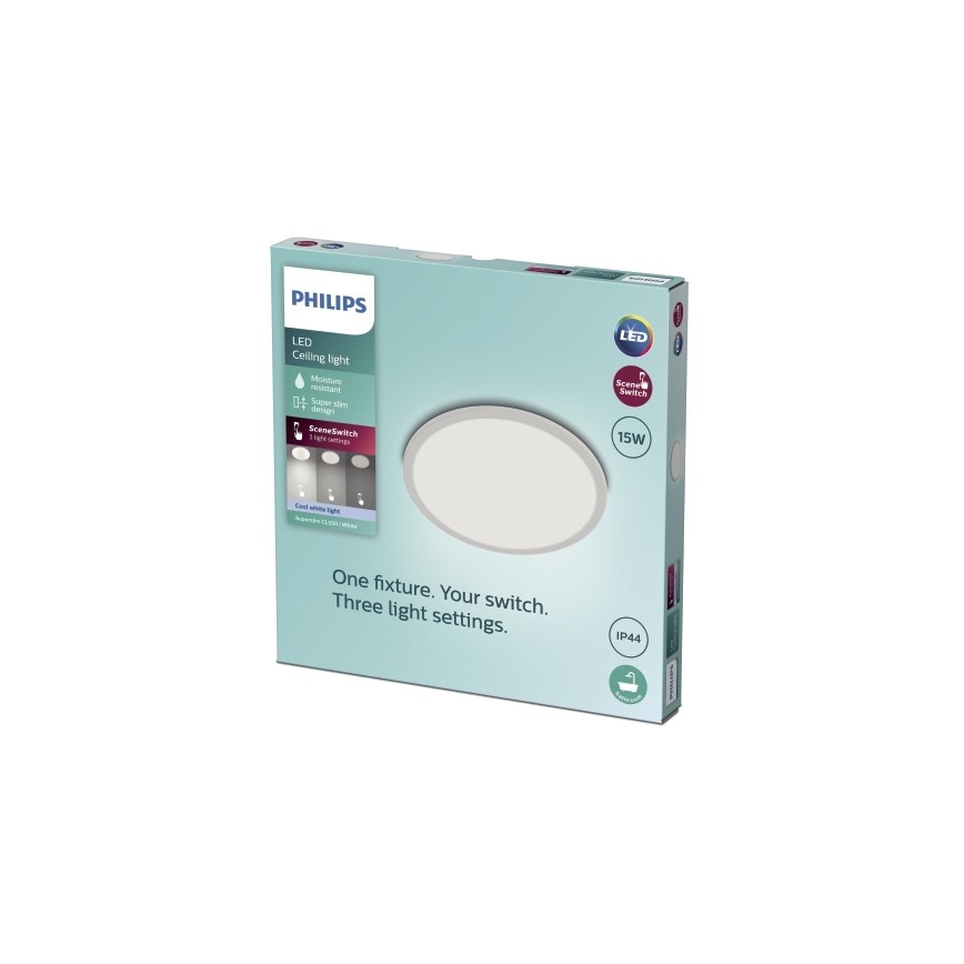 Philips - Plafón de baño LED Regulable SCENE SWITCH LED/15W/230V IP44 4000K