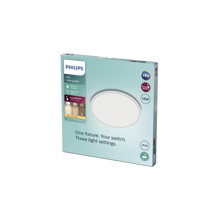 Philips - Plafón de baño LED Regulable SCENE SWITCH LED/18W/230V IP44 2700K