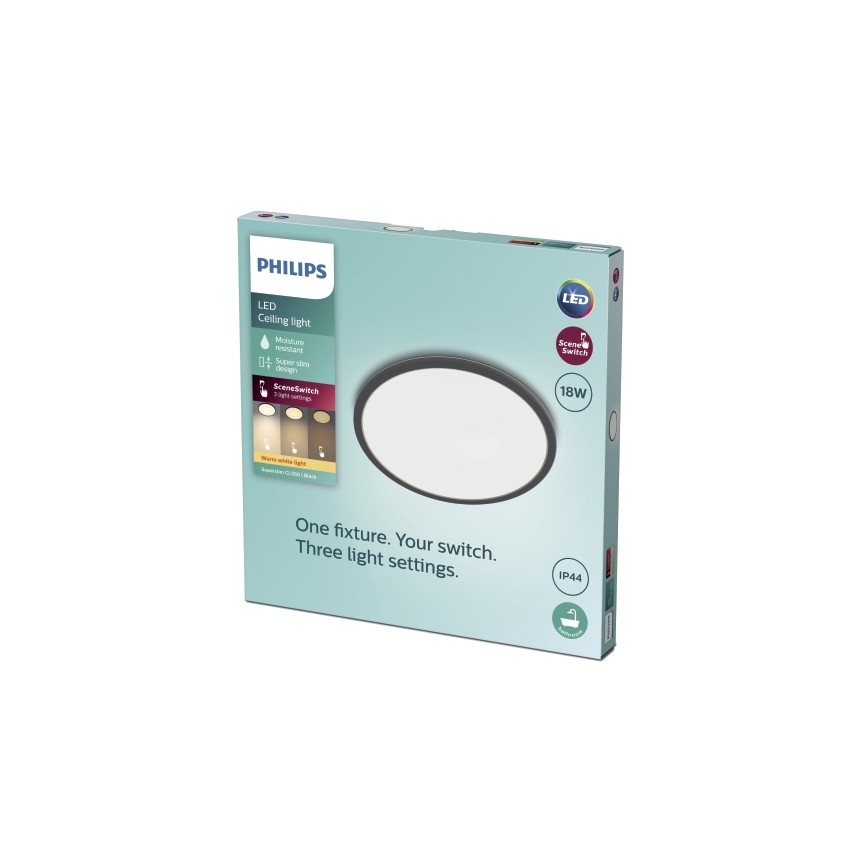 Philips - Plafón de baño LED Regulable SCENE SWITCH LED/18W/230V IP44 2700K