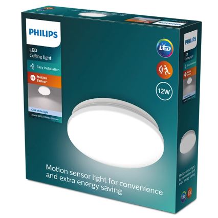 Philips - Plafón LED con sensor ACUNA LED/12W/230V 4000K