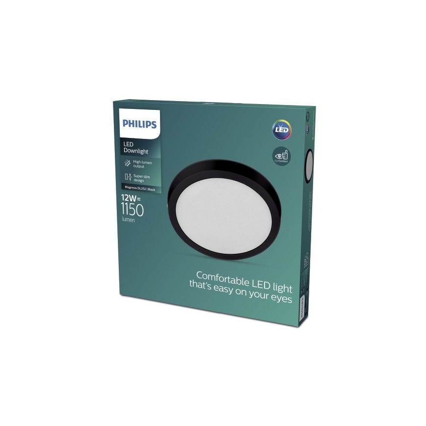 Philips - Plafón LED LED/12W/230V 2700K negro