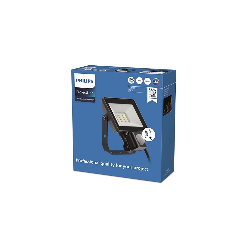 Philips - Proyector LED de exterior con sensor PROJECTLINE LED/20W/230V IP65 3000K