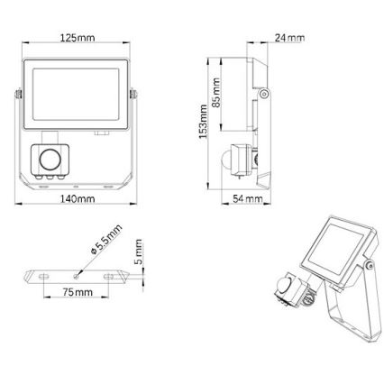 Philips - Proyector LED de exterior con sensor PROJECTLINE LED/20W/230V IP65 3000K
