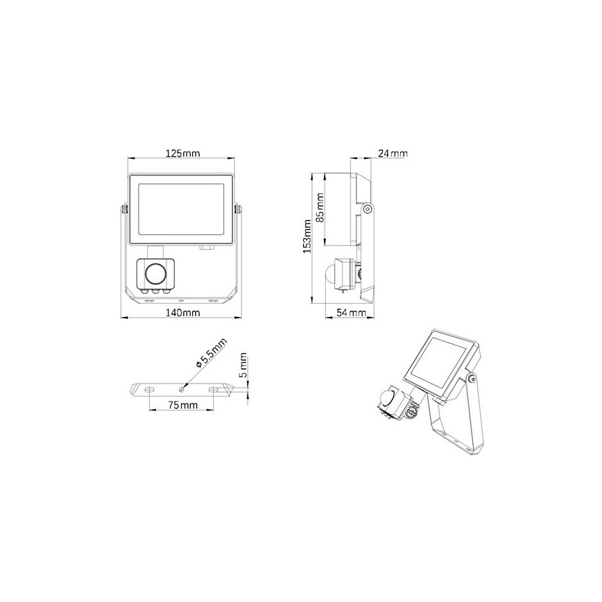 Philips - Proyector LED de exterior con sensor PROJECTLINE LED/20W/230V IP65 4000K