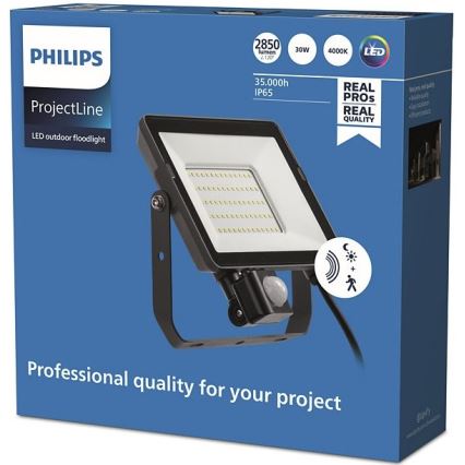 Philips - Proyector LED de exterior con sensor PROJECTLINE LED/30W/230V IP65 4000K