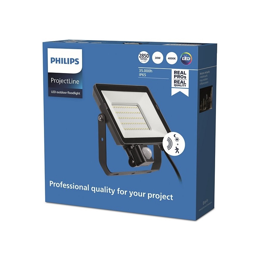 Philips - Proyector LED de exterior con sensor PROJECTLINE LED/30W/230V IP65 4000K
