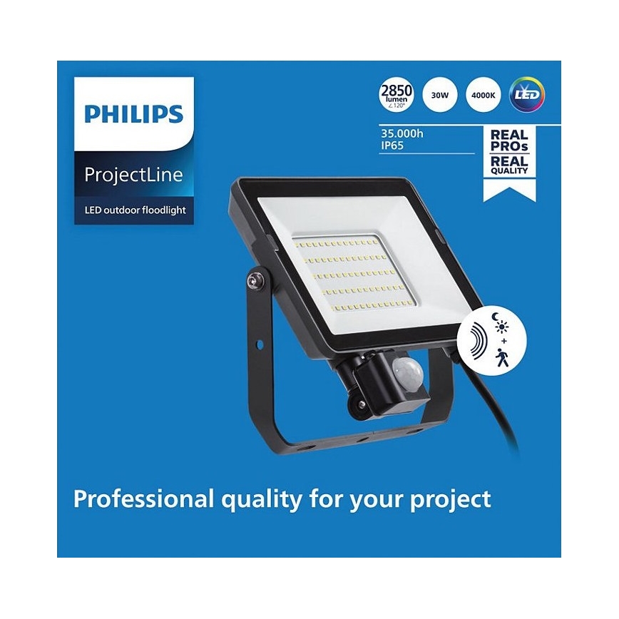 Philips - Proyector LED de exterior con sensor PROJECTLINE LED/30W/230V IP65 4000K