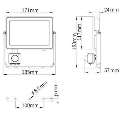 Philips - Proyector LED de exterior con sensor PROJECTLINE LED/30W/230V IP65 4000K