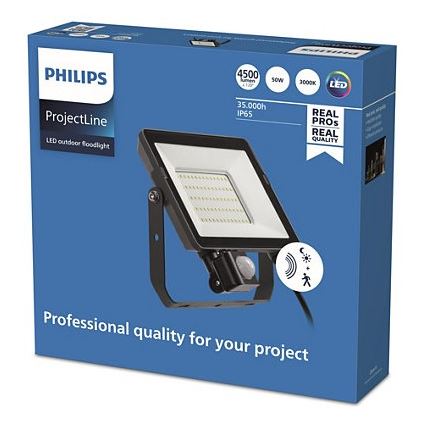 Philips - Proyector LED de exterior con sensor PROJECTLINE LED/50W/230V IP65 3000K