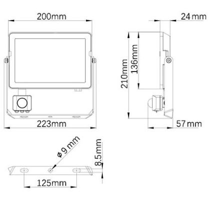 Philips - Proyector LED de exterior con sensor PROJECTLINE LED/50W/230V IP65 3000K