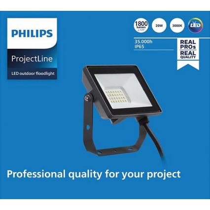 Philips - Proyector LED para exteriores PROJECTLINE LED/20W/230V IP65 3000K