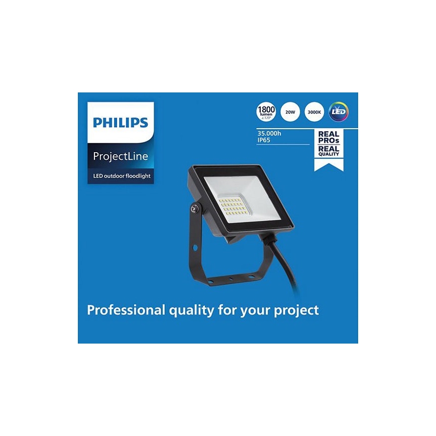 Philips - Proyector LED para exteriores PROJECTLINE LED/20W/230V IP65 3000K