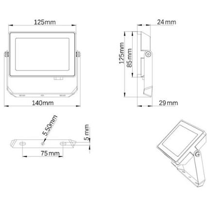Philips - Proyector LED para exteriores PROJECTLINE LED/20W/230V IP65 3000K