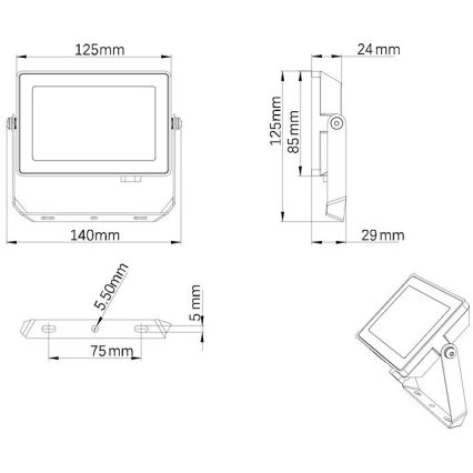 Philips - Proyector LED para exteriores PROJECTLINE LED/20W/230V IP65 4000K