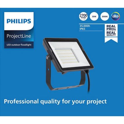 Philips - Proyector LED para exteriores PROJECTLINE LED/30W/230V IP65 3000K