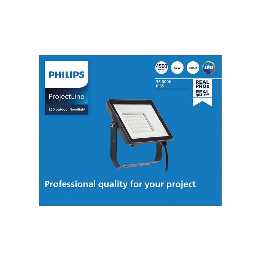 Philips - Proyector LED para exteriores PROJECTLINE LED/50W/230V IP65 3000K