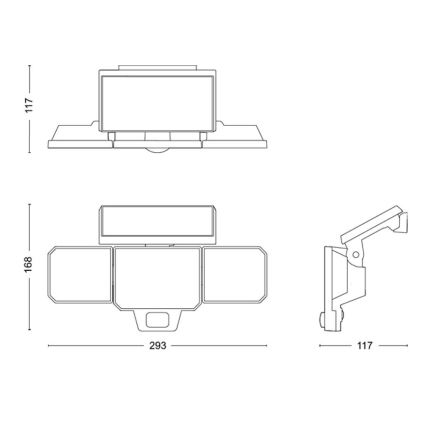 Philips - Proyector LED solar de pared con sensor NYSIL 3xLED/8,7W/3,7V 2000 mAh IP65