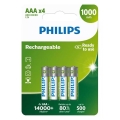 Philips R03B4RTU10/10 - 4 pz Pilas recargables AAA NiMH/1,2V/1000 mAh
