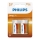Philips R14L2B/10 - 2 unidades Pilas de cloruro de zinc C LONGLIFE 1,5V 2800mAh