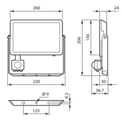 Philips - Reflector LED con sensor DECOFLOOD LED/50W/230V IP65