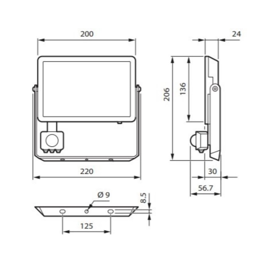 Philips - Reflector LED con sensor DECOFLOOD LED/50W/230V IP65