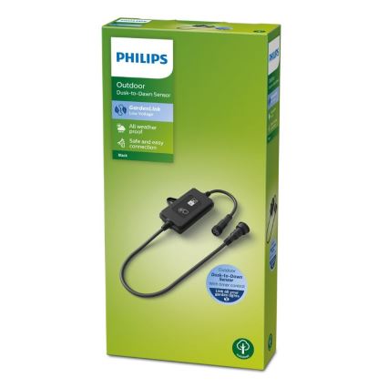 Philips - Sensor de crepúsculo exterior con temporizador IP44