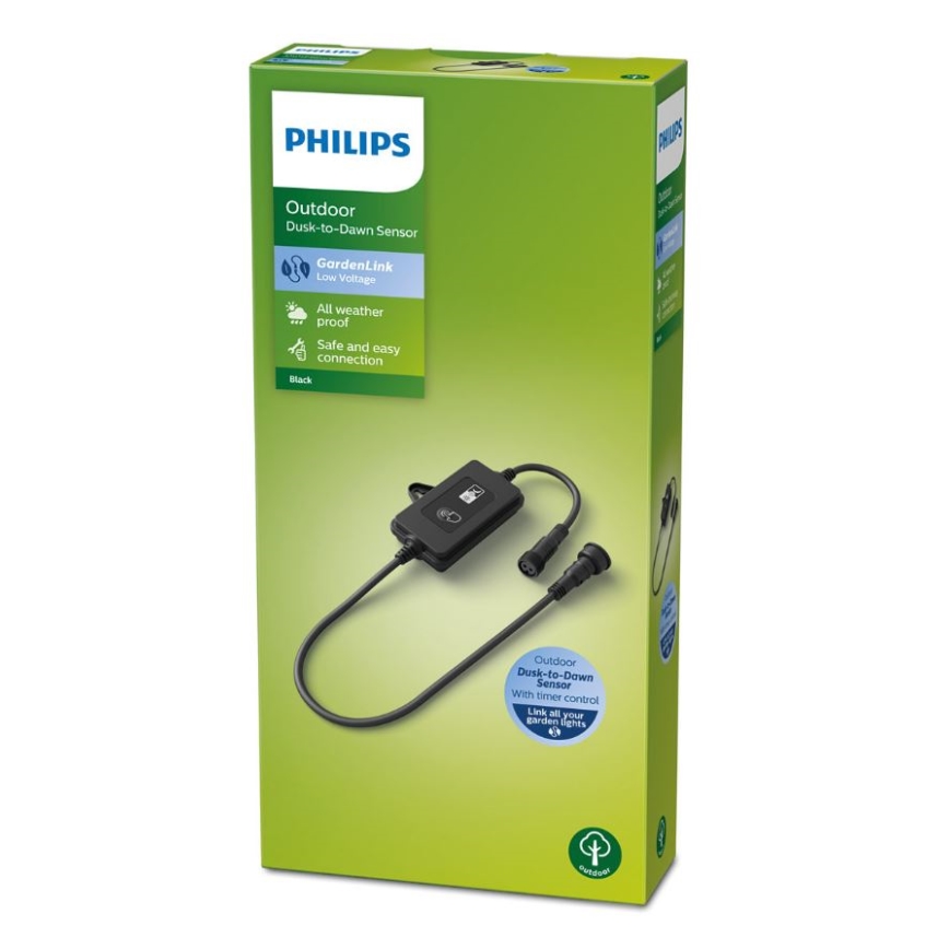 Philips - Sensor de crepúsculo exterior con temporizador IP44