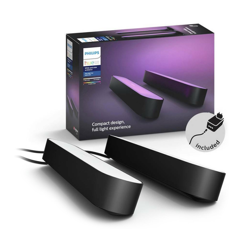Philips - SET 2x Lámpara de mesa LED RGB regulable HUE AMBIANCE LED/6W/230V