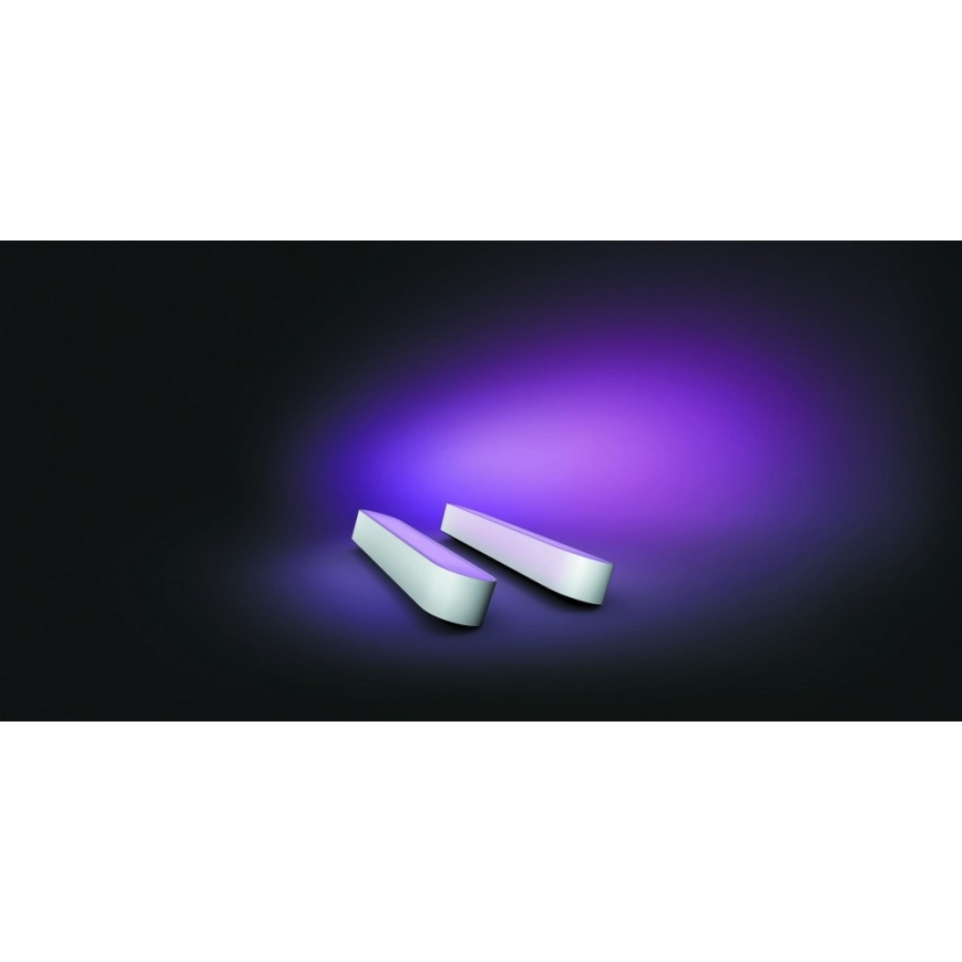 Philips - SET 2x Lámparas de mesa LED RGB regulable HUE AMBIANCE LED/6W/230V blanca