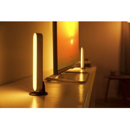 Philips - SET 2x Lámparas de mesa LED RGB regulable HUE AMBIANCE LED/6W/230V blanca