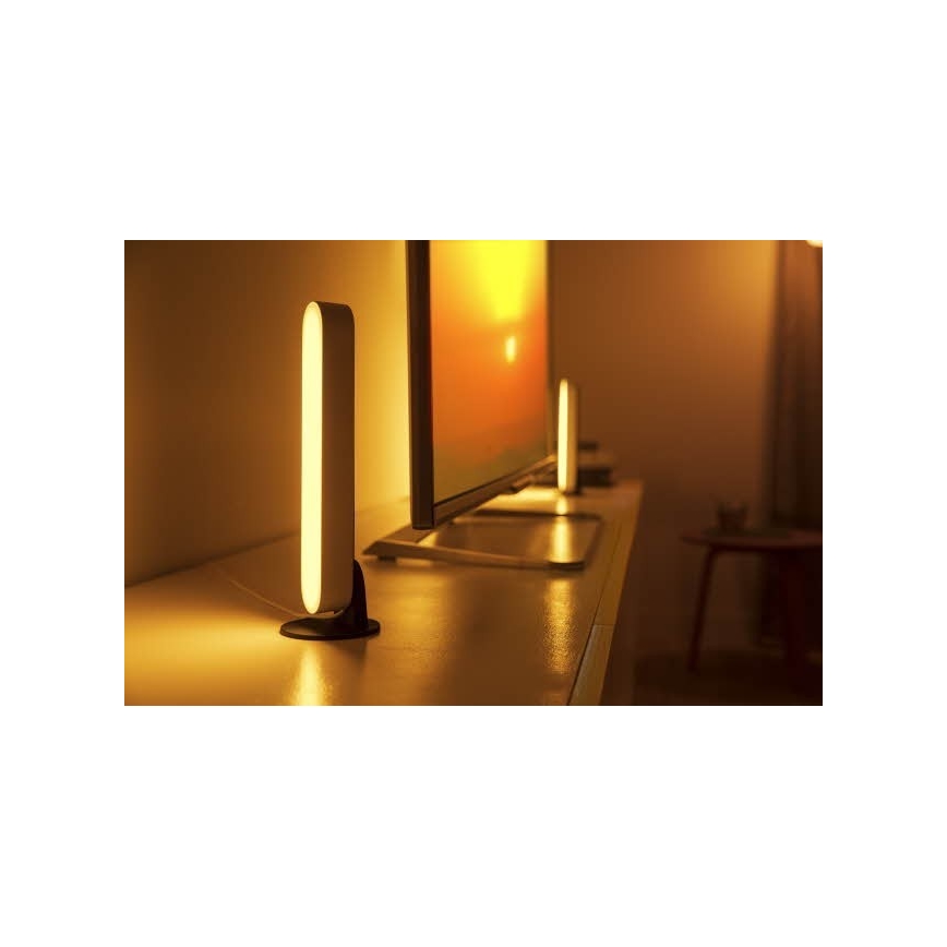 Philips - SET 2x Lámparas de mesa LED RGB regulable HUE AMBIANCE LED/6W/230V blanca