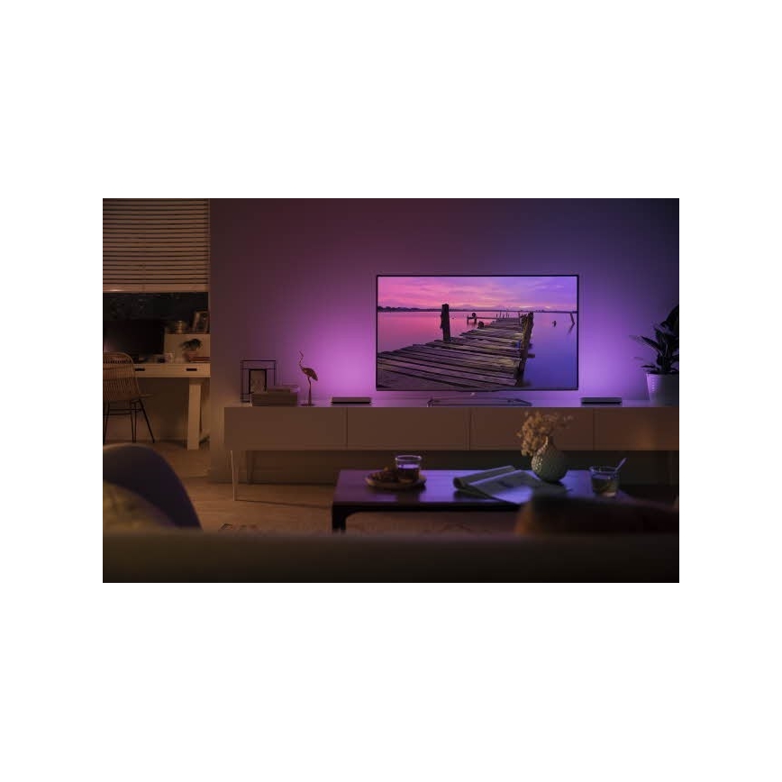 Philips - SET 2x Lámparas de mesa LED RGB regulable HUE AMBIANCE LED/6W/230V blanca