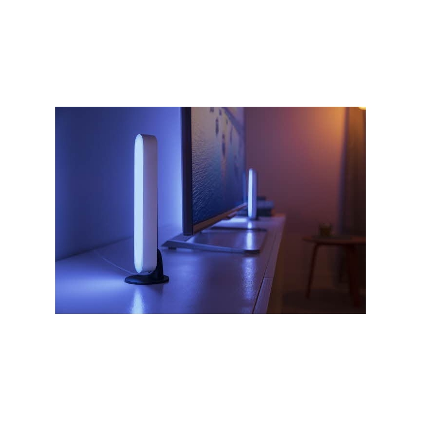 Philips - SET 2x Lámparas de mesa LED RGB regulable HUE AMBIANCE LED/6W/230V blanca