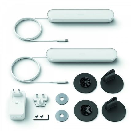 Philips - SET 2x Lámparas de mesa LED RGB regulable HUE AMBIANCE LED/6W/230V blanca