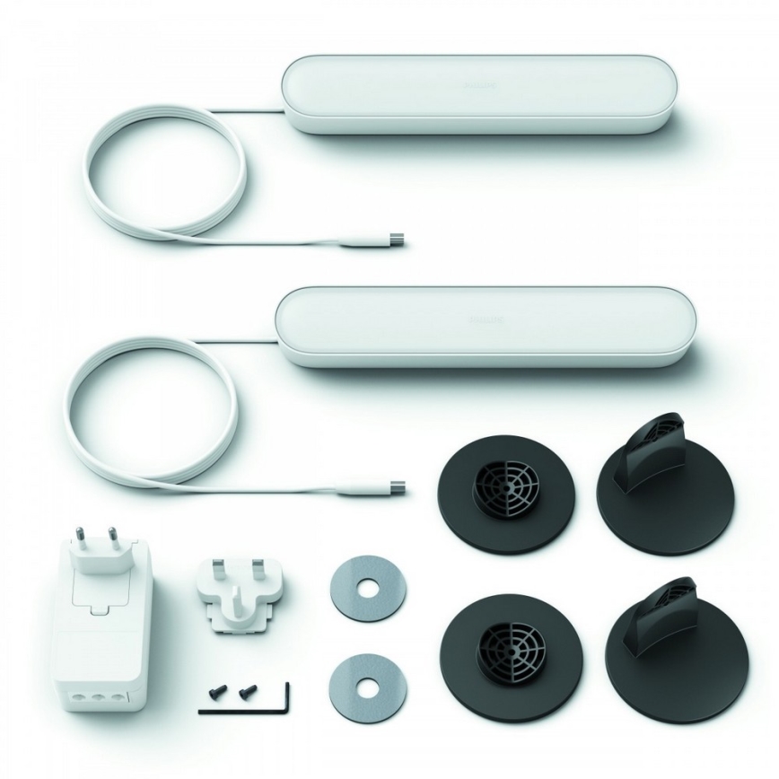 Philips - SET 2x Lámparas de mesa LED RGB regulable HUE AMBIANCE LED/6W/230V blanca
