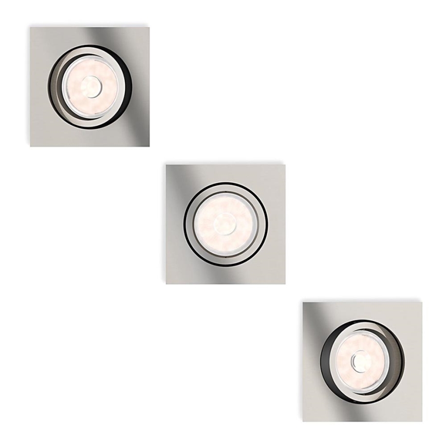 Philips - SET 3x Iluminación empotrable de techo 1xGU10/5,5W/230V