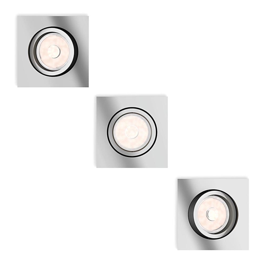 Philips - SET 3x Iluminación empotrable de techo 1xGU10/5,5W/230V
