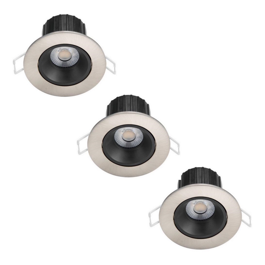Philips - SET 3x Lámpara empotrable de baño LED regulable ABROSA LED/9W/230V IP44