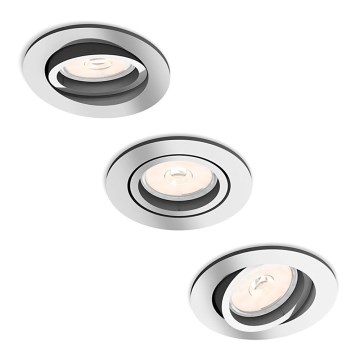 Philips - SET 3x lámpara empotrable de techo 1xGU10/5,5W/230V cromo brillante