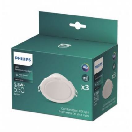 Philips - SET 3x Lámpara empotrable LED LED/5,5W/230V
