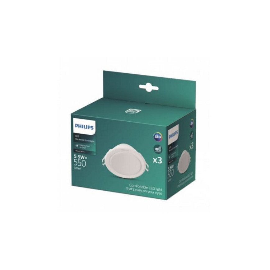 Philips - SET 3x Lámpara empotrable LED LED/5,5W/230V